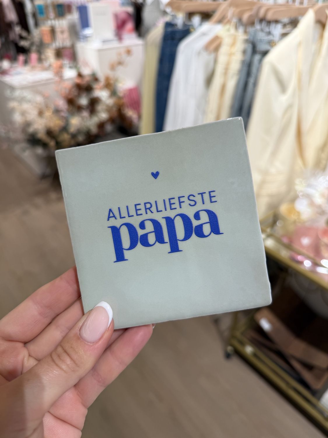 Tegeltje 'allerliefste papa', Kleur: Aqua
