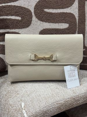 Clutch Goya echt leer - beige