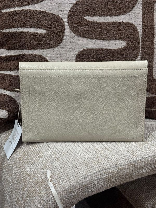 Clutch Goya echt leer - beige