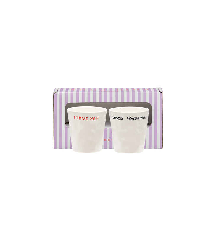 Set van 2 koffiekopjes 'Perfect Morning' - handmade