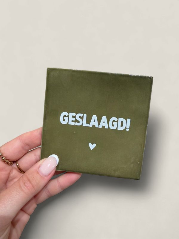 Tegeltje 'geslaagd!'