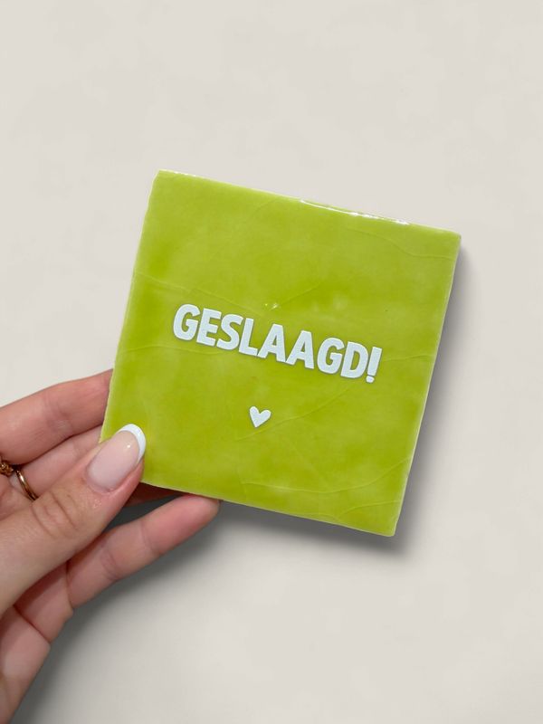 Tegeltje 'geslaagd!'