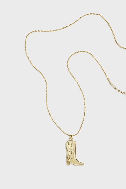 Lange ketting Cowboyboot - goud