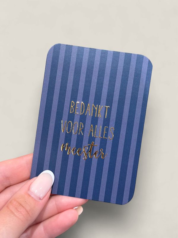 Pakket Bedankt meester - kaarsje, kaartje, chocola