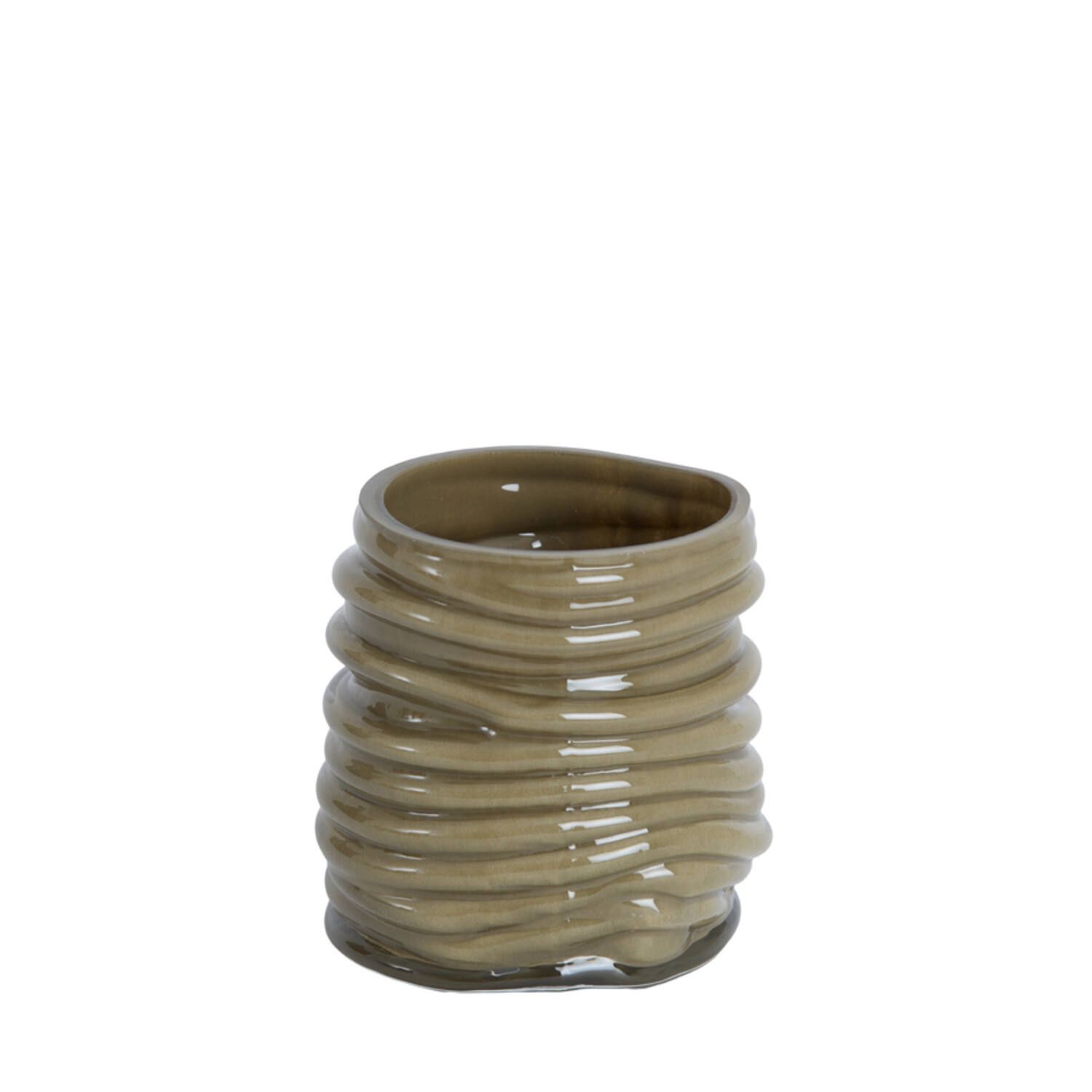 Windlicht MILYAN | Ø10x11,5cm - olive