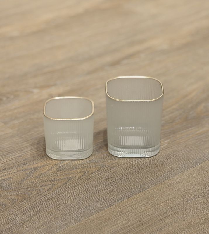Theelichtje VILKA | off white/gold
