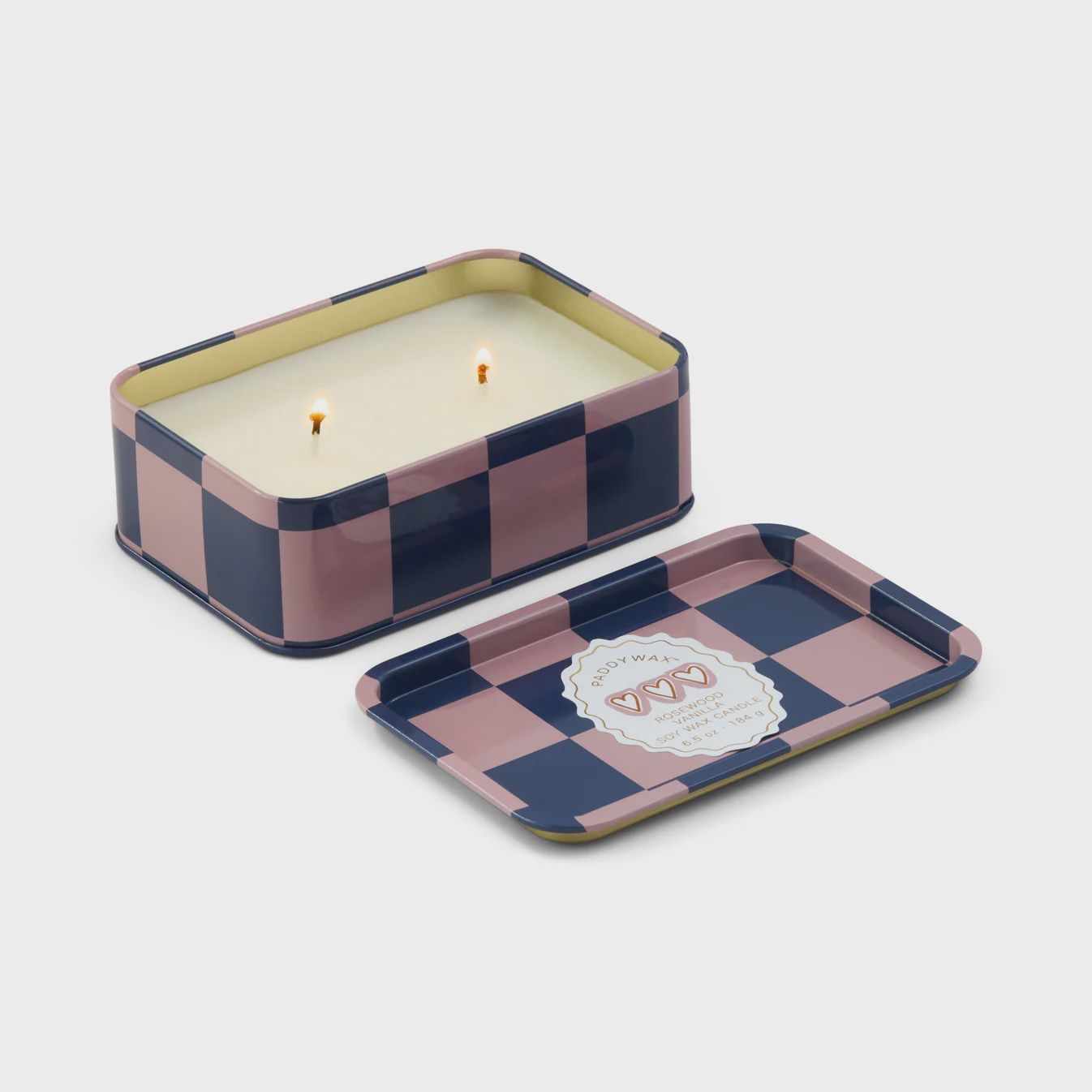 Geurkaars in blik 'Hearts' - Rosewood Vanillia 184gr