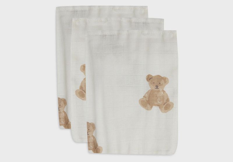 Washandjes hydrofiel Teddy | set van 3