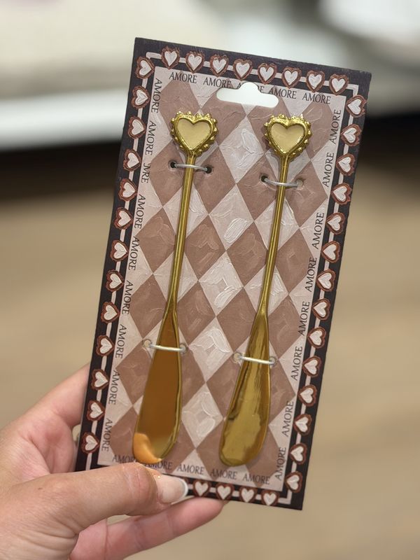 Botermesjes Hartje | beige/goud