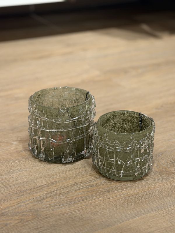 Windlicht MOLTEN | glas - groen
