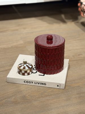 Opbergpot BISKO | hoogte 12,5cm - burgundy