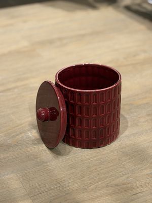Opbergpot BISKO | hoogte 12,5cm - burgundy