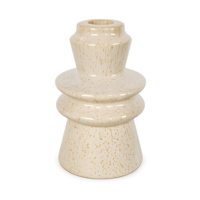 Kandelaar PILE | 9,5x9,5x14cm - beige