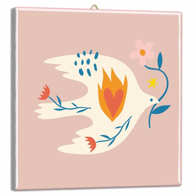Tegeltje Duif | roze/beige