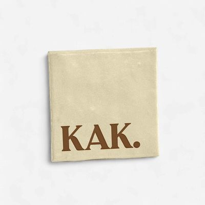 Tegeltje 'KAK' | 10x10cm - beige/goud