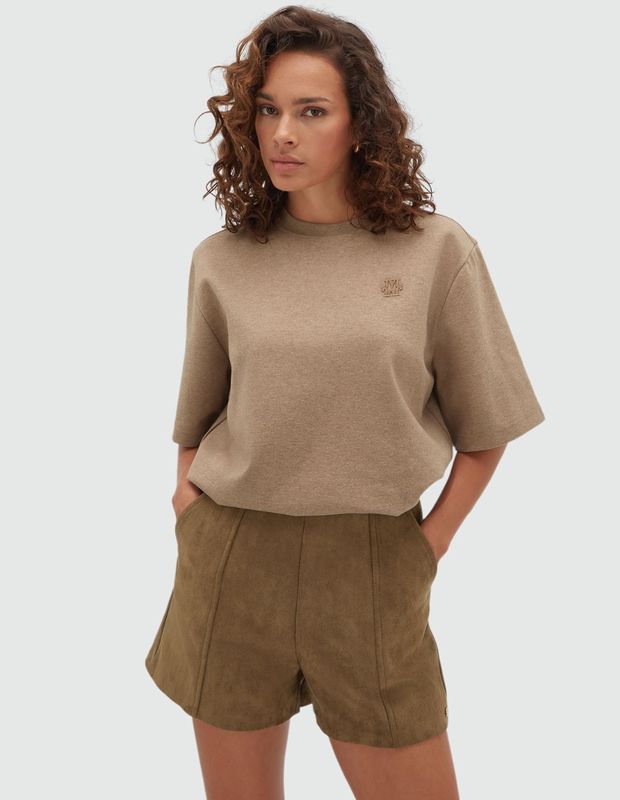 JV-PAXTON oversized t-shirt | khaki melange