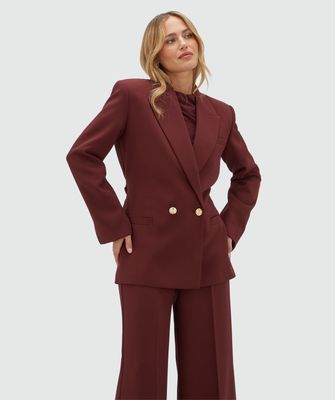 JV-DEE blazer met ceintuur | burgundy
