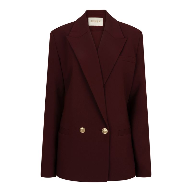 JV-DEE blazer met ceintuur | burgundy