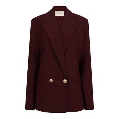 JV-DEE blazer met ceintuur | burgundy