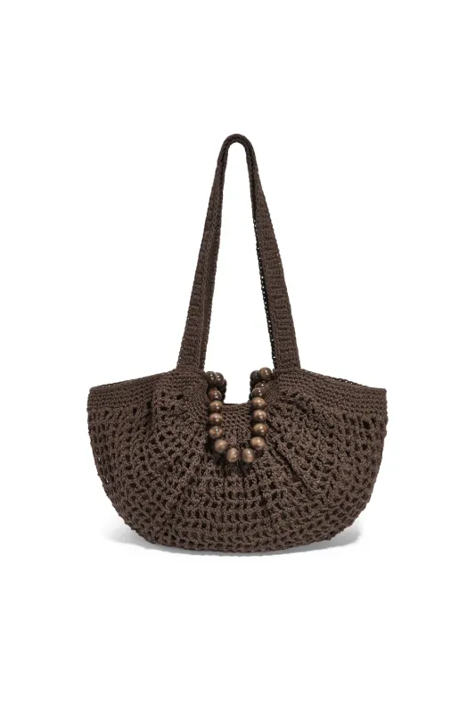 Beach tas gebreid BRIA - bruin