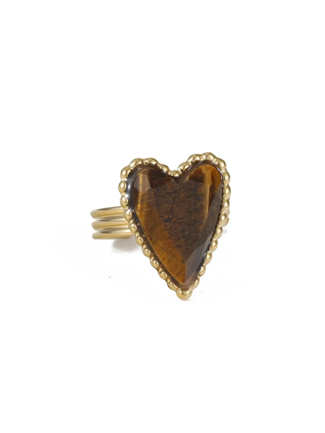 Ring Heart Brown verstelbaar