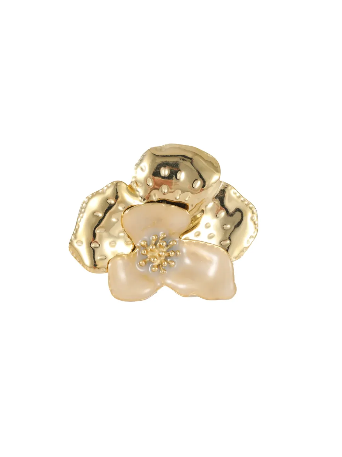 Broche Flower | divers, Kleur: goud/beige