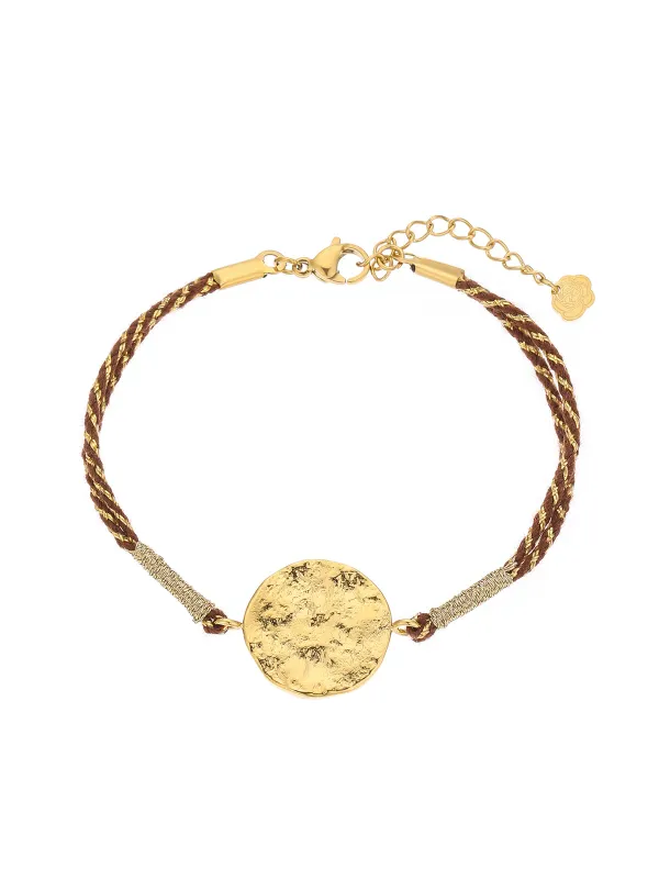 Armband Rope Coin Brown