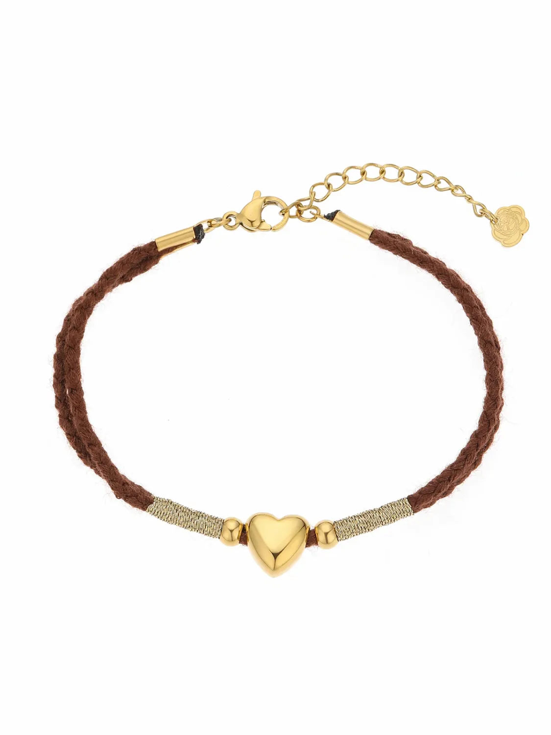 Armband Rope Heart Brown