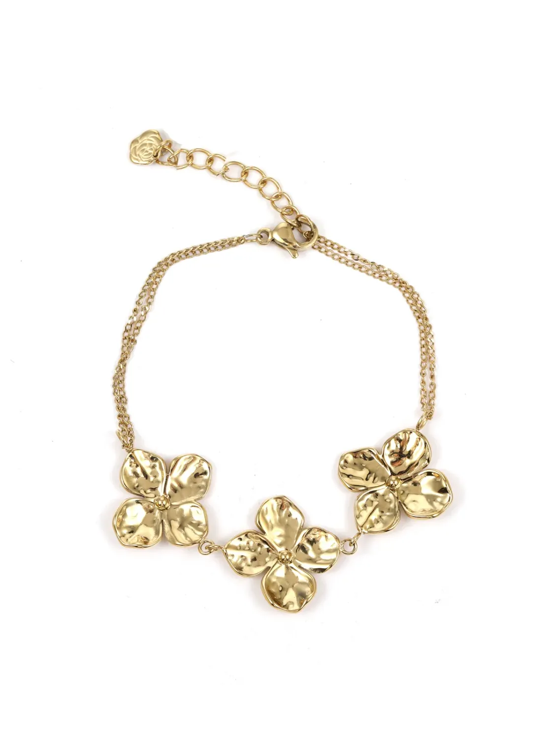 Armband Triple Flower, Kleur: gold