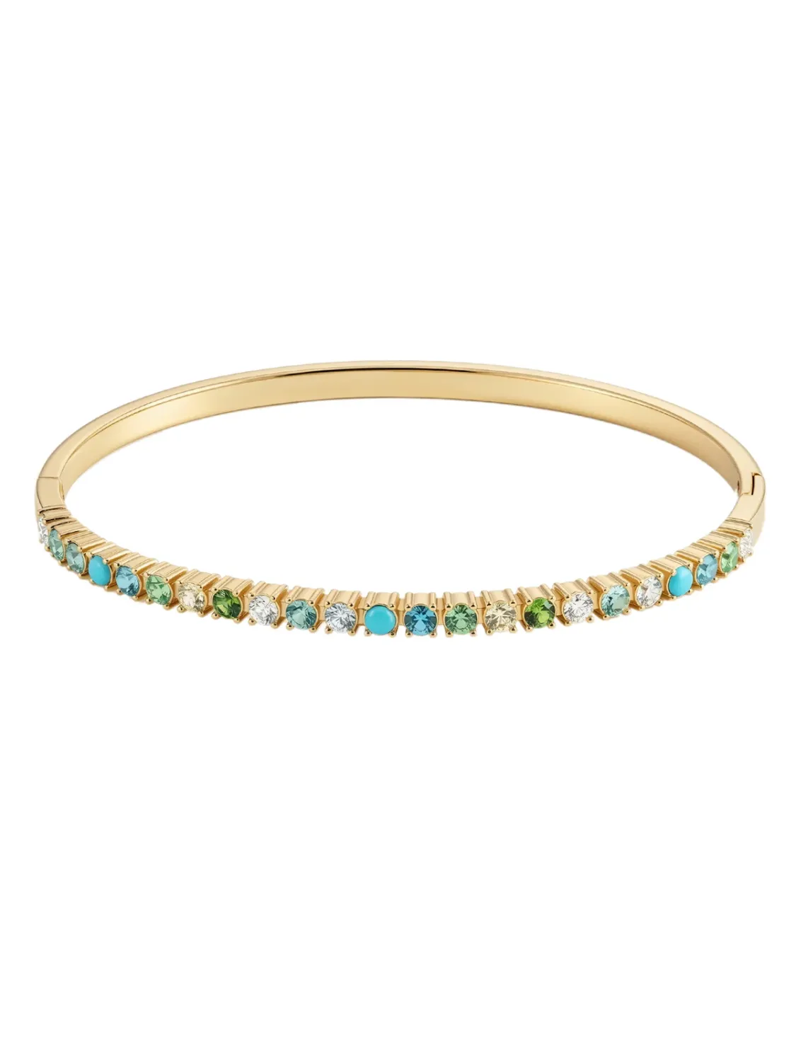 Bangle blauw/groen strass