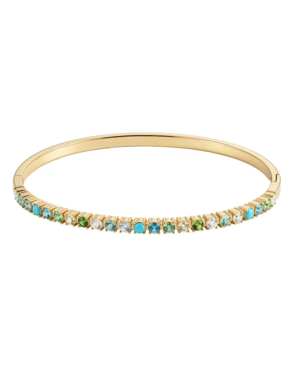Bangle blauw/groen strass