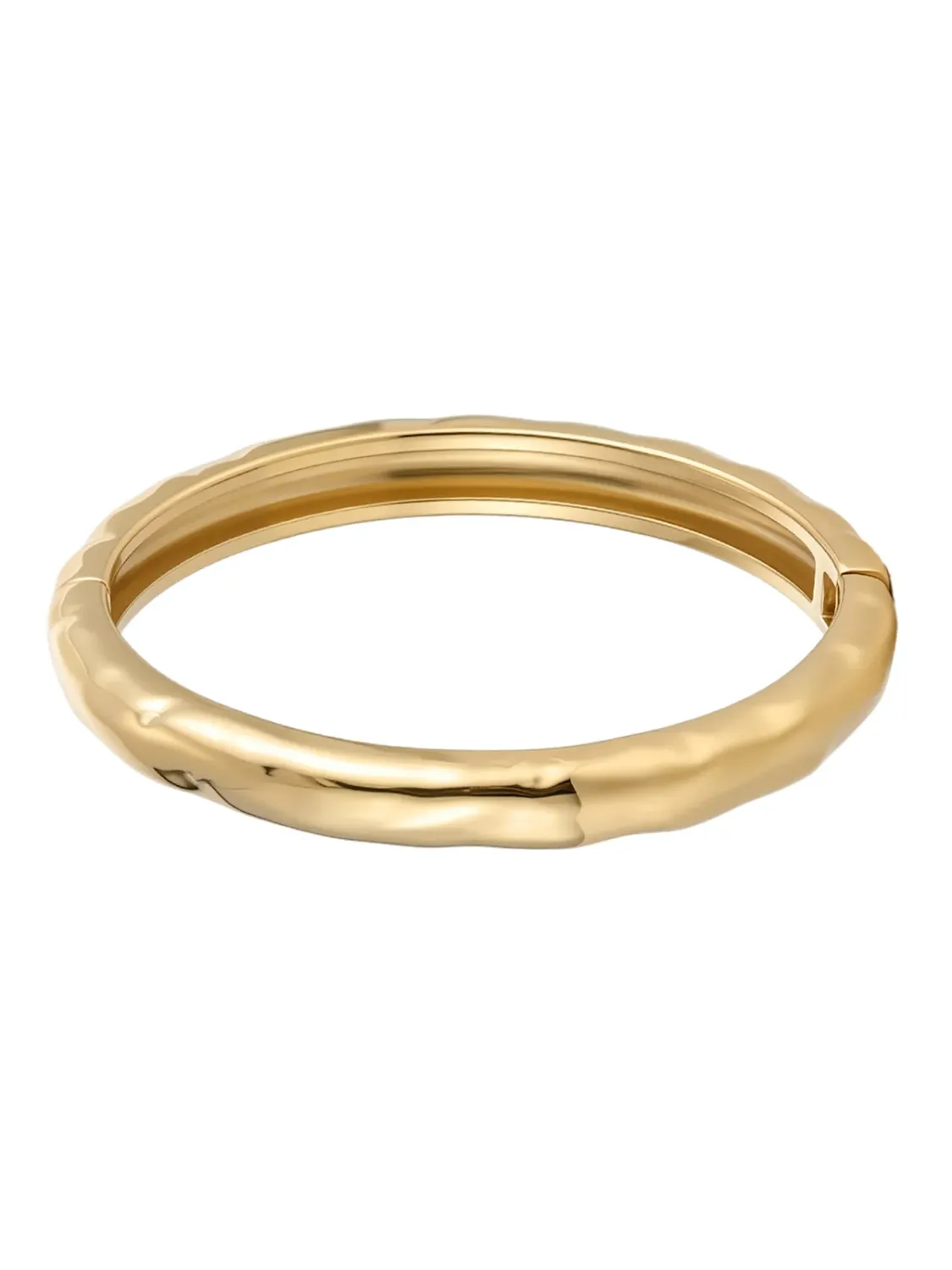 Bangle Chunky gehamerd goud