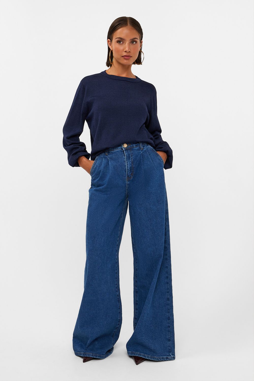 AMAYA ARIA jeans wide leg | blauw
