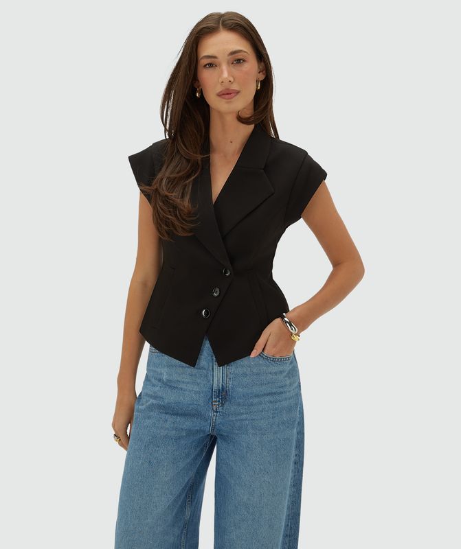 JV-KATLEEN gilet top | black