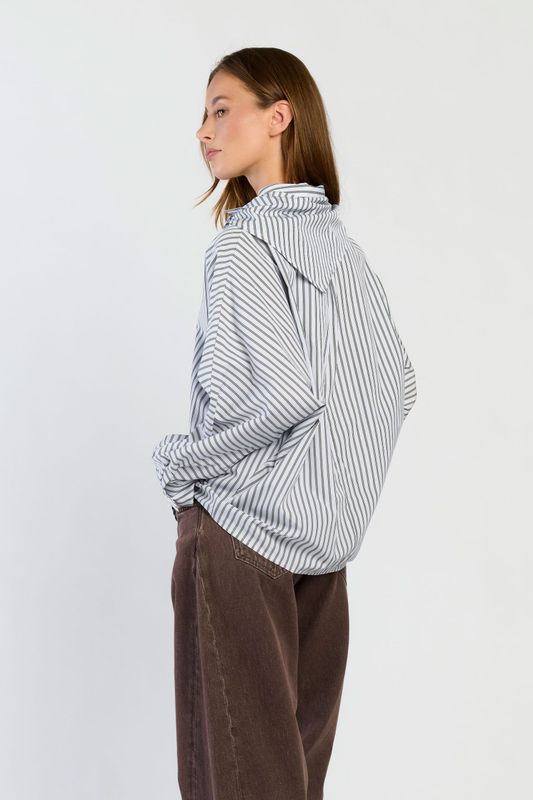 SPQ MARA blouse | blue/brown stripe