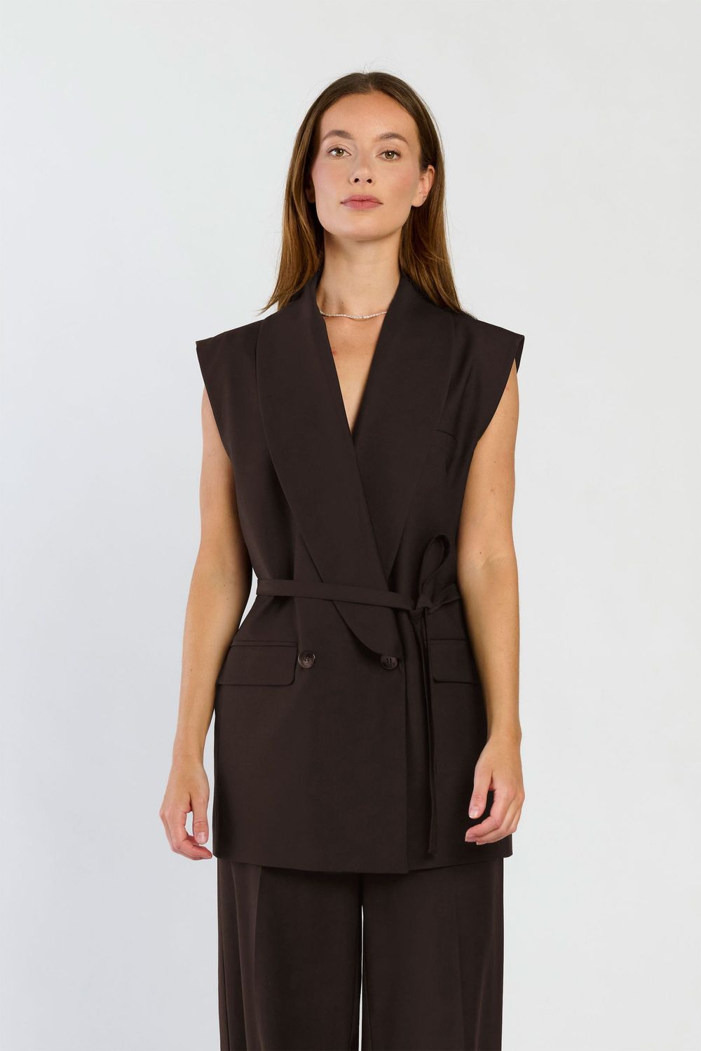 SPQ LEE gilet | dark brown