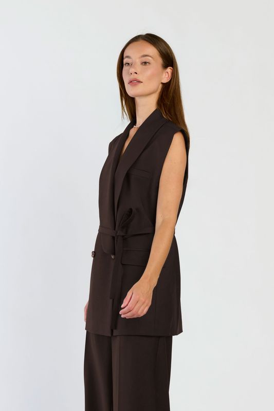 SPQ LEE gilet | dark brown