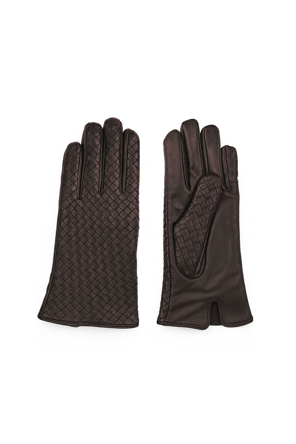 SPQ leren handschoenen gevlochten | dark brown