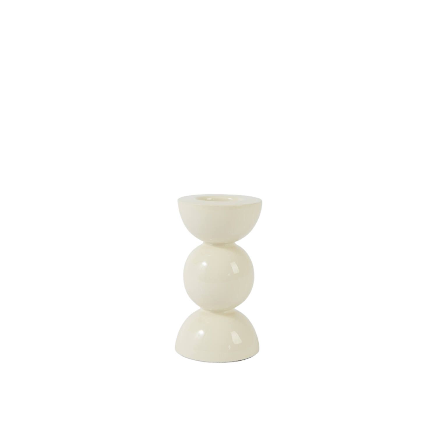 Kandelaar NYONS | glans creme, Maat: S - Ø7,5x14cm