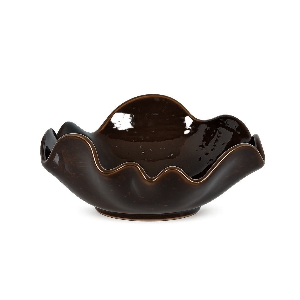 Aardewerk schaal SOLIA | bruin -33x29x13,5cm