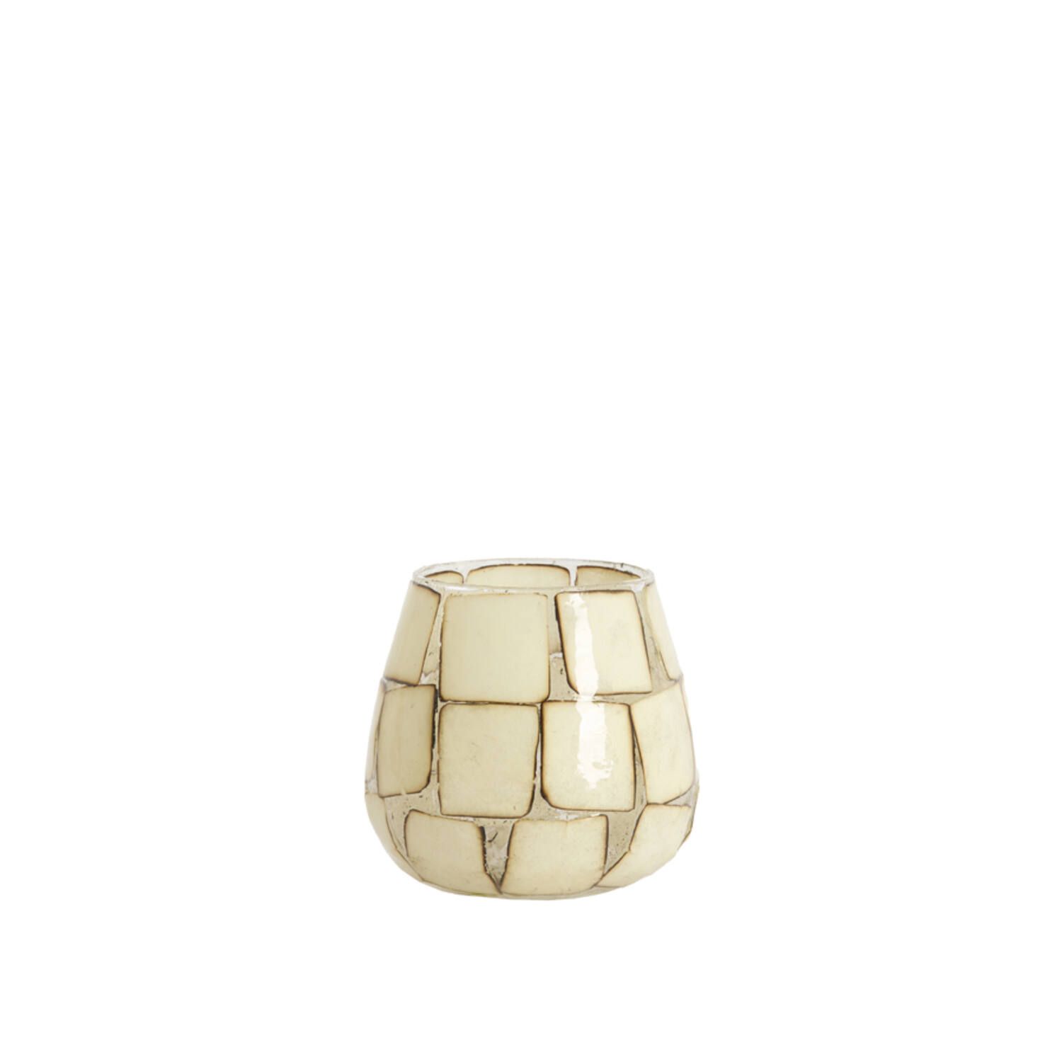 Windlicht KUALA | glas creme, Maat: S