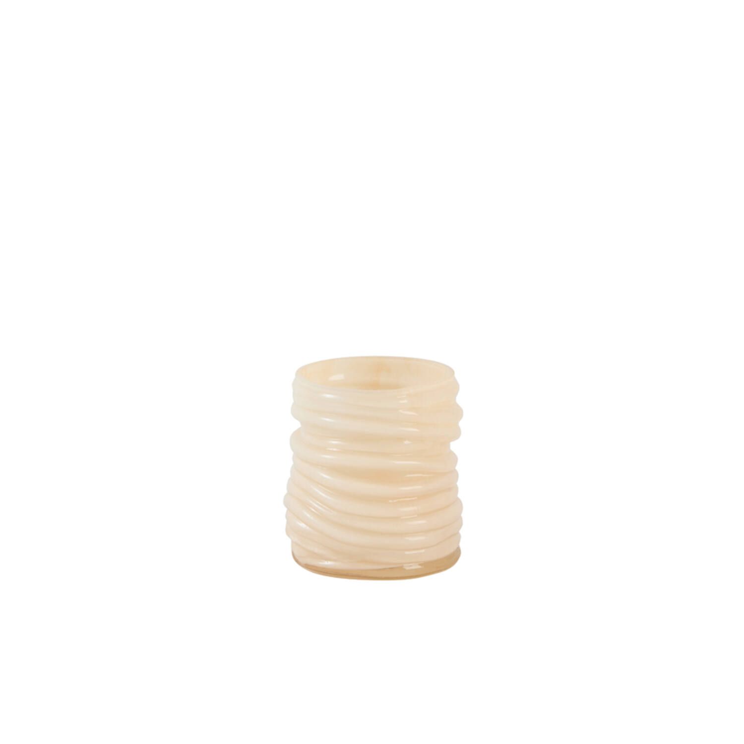 Windlicht MILYAN | glass creme, Maat: S - Ø9x10cm