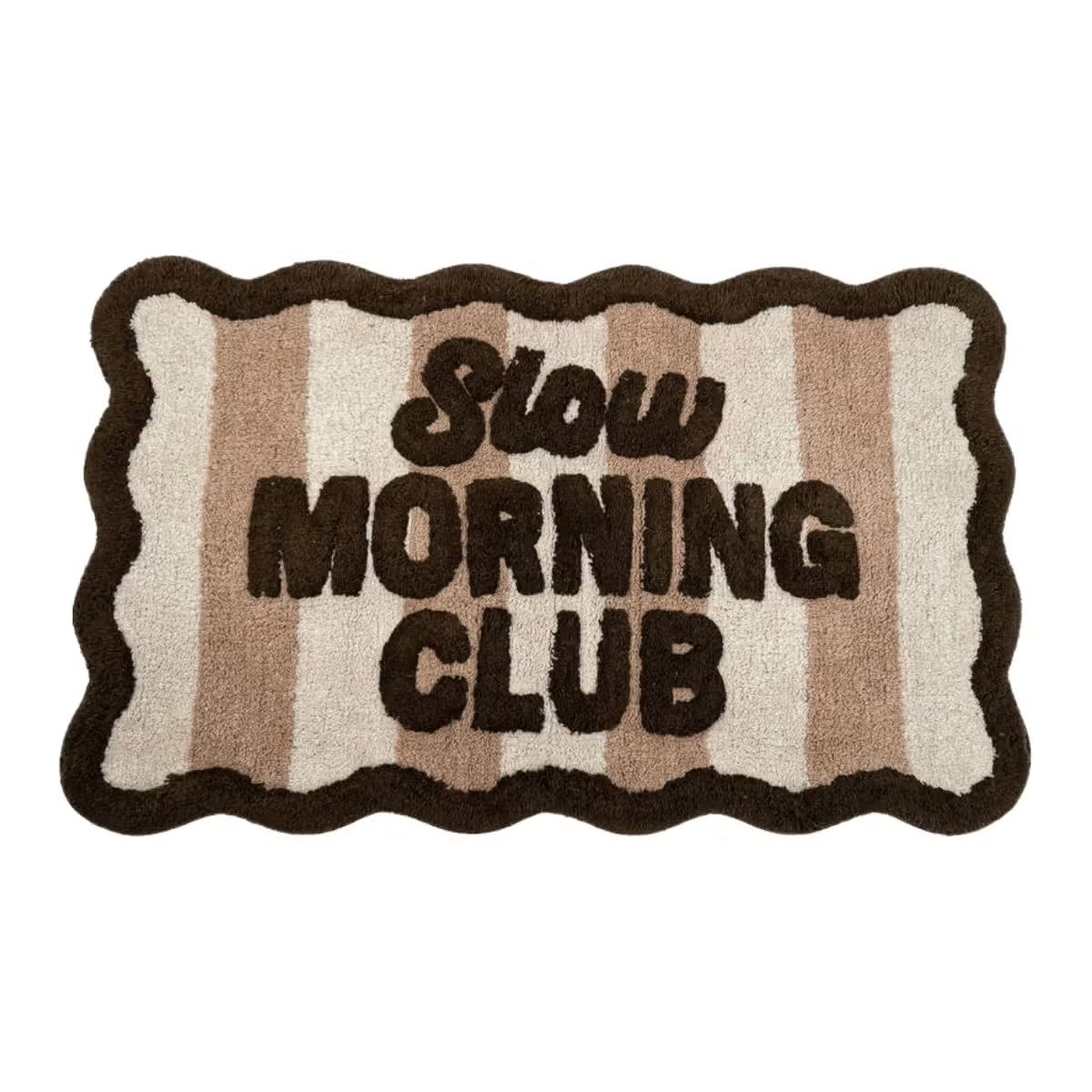 Badmat 'Slow Morning Club' | beige/bruin