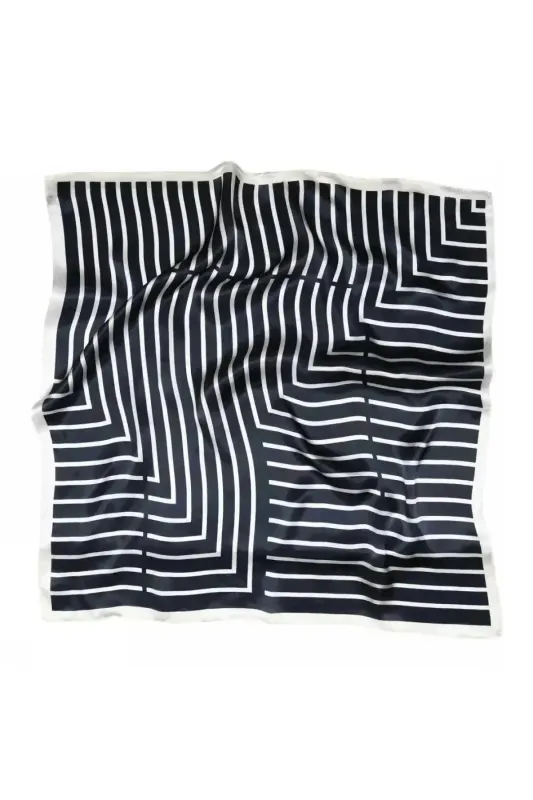 MP Denmark zijden sjaal | Lines - off white/black
