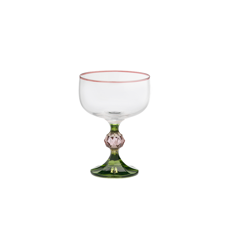Cocktail glas 'Evy' | pink//green