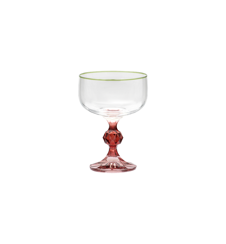 Cocktail glas 'Harper' | pink/green/red