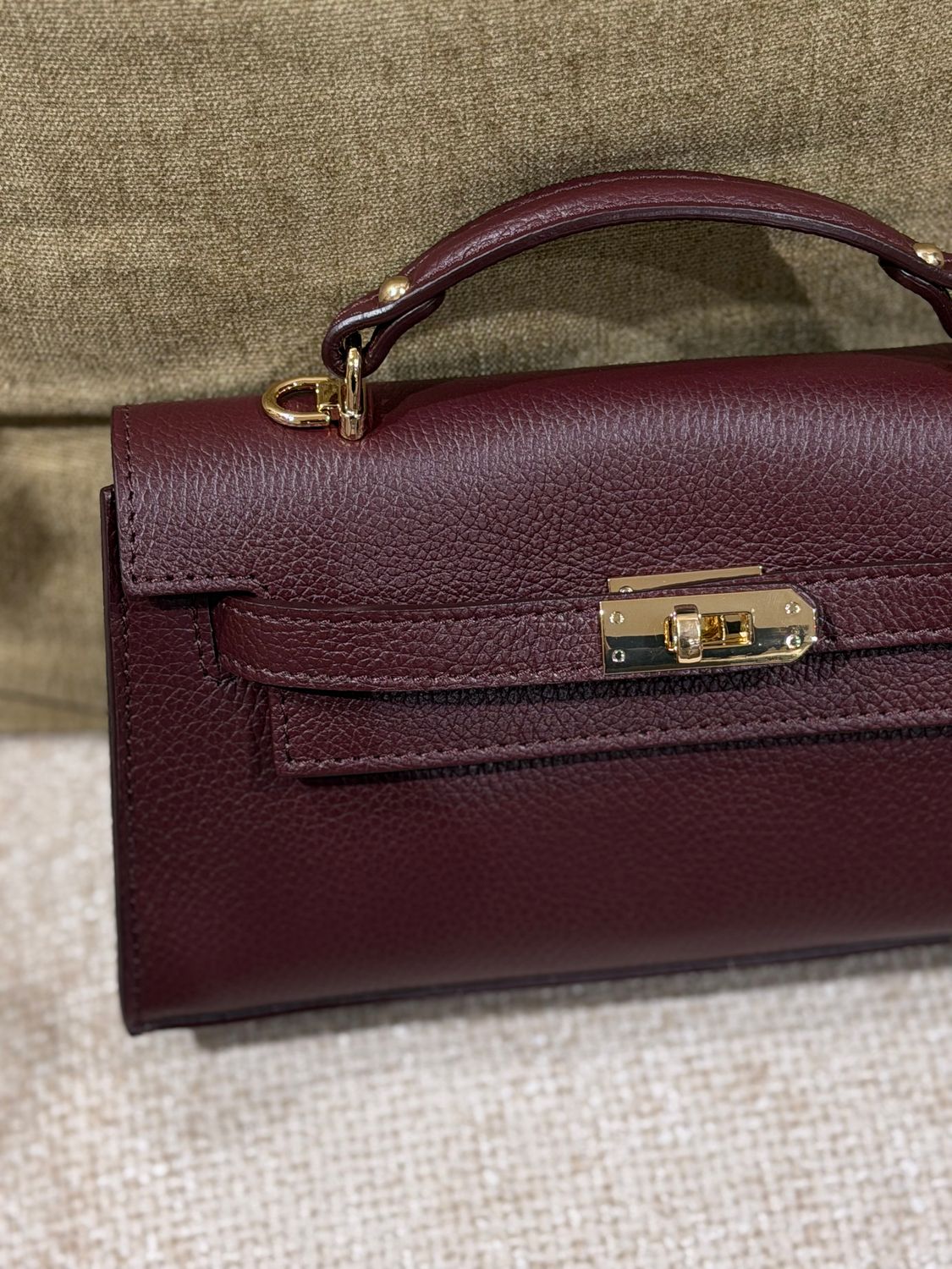 Tas van leer LUXURY HERM | burgundy