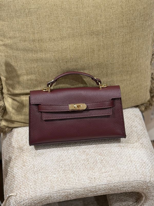 Tas van leer LUXURY HERM | burgundy