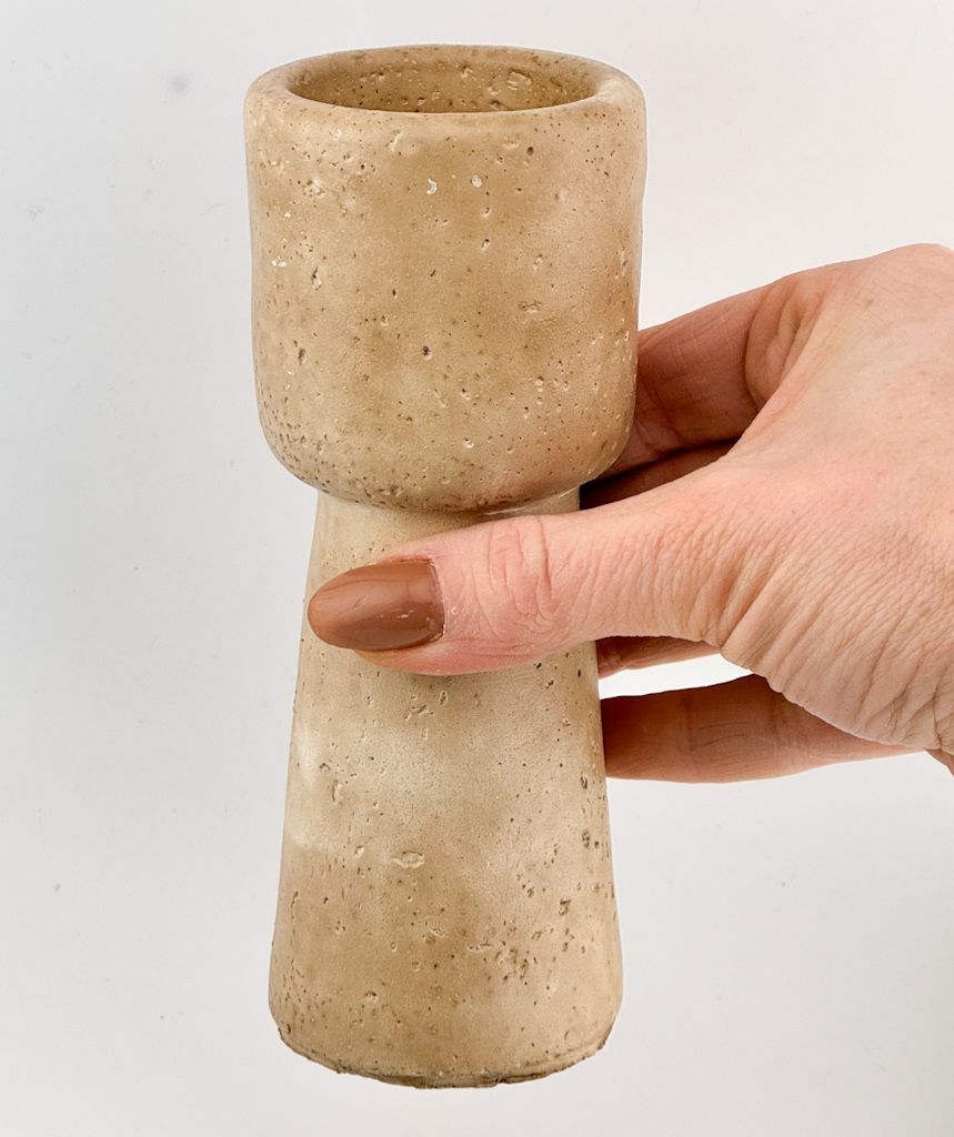 Aardewerk Kaarsenstandaard LANA, Maat: S - 6x6x15cm