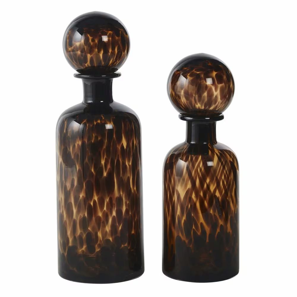 Decoratie fles BECKERO | bruin/amber
